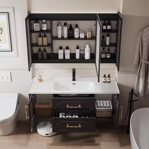 Mobile impermeabile <span class=keywords><strong>salvaspazio</strong></span> moderno da bagno a parete con lavandino - Product Image 5