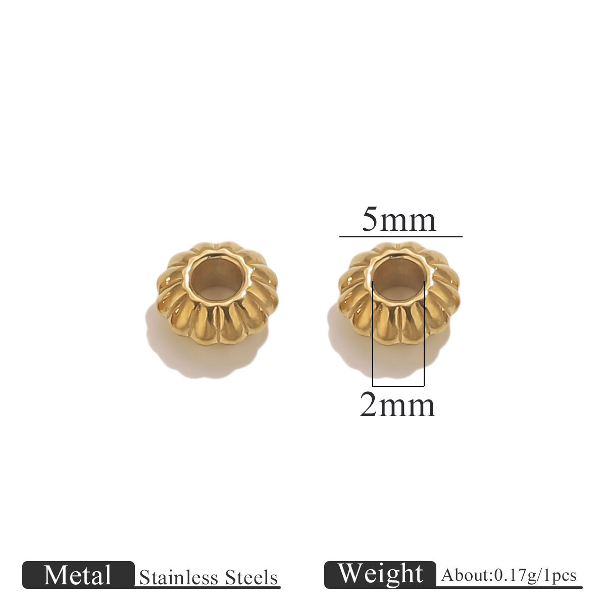 Cuentas de oro - 5mm