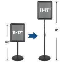 Lot de 2 supports de signalisation sur pied A3, réglables en hauteur, rotatifs, remplis d'eau, pour affichage