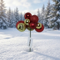 Décorations de couronnes de Noël à prix d'usine, ornements brillants en forme de boule, brindilles de houx pour sapin de Noël, décorations DIY, OEM