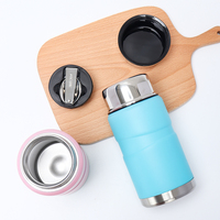 Boîte à lunch et bol à soupe isothermes de luxe en acier inoxydable 18/8 304 à double paroi, capacité 500 ml/750 ml, récipient alimentaire