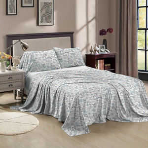 핫세일 부드러운 마이크로화이버 체크 패턴 안료 프린팅 시트 세트 침대 시트 침구 100% 폴리에스터 침대 시트 세트 - Product Image 1