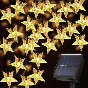 Christmas Decor Star Ambiance Lighting Waterproof 4.5M 30 LED Copper Wire Outdoor Solar Fairy Rope String Holiday Light
