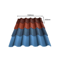 Tuile de toiture en métal revêtue de pierre, couleur personnalisable pour la rénovation des toitures d'hôtels et de centres de villégiature