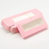 Boîte de papier de faux cils colorés avec impression de logo personnalisé en gros Boîtes d'emballage de cils holographiques avec fenêtre transparente