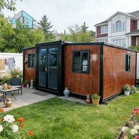 Villa conteneur portable de luxe extensible de 20 pieds, 2-3 chambres |   Maison préfabriquée pliable moderne pour un déploiement rapide, projet de glamping