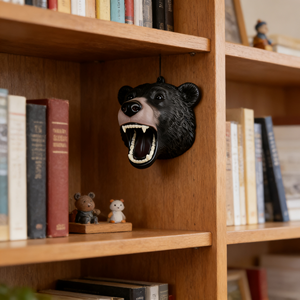Scultura da Parete 3D Testa di Orso Nero Ruggente, Arte Realistica di Tassidermia <span class=keywords><strong>Animale</strong></span>, Decorazione di Lusso Nordica per Soggiorno e Parete TV - Product Image 4