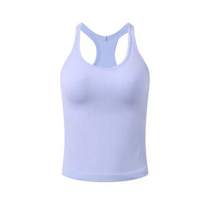 Rock Petite 12% spandex cremallera incorporada blusa frotada única moda 2022 nuevo logotipo personalizado tops mujeres casual gimnasio mujeres camiseta sin mangas - Product Image 4