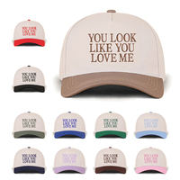 Gorra de Béisbol de Cinco Paneles en Dos Tonos, Bordada con "You Look Like You Love Me", Varias Opciones de Bordado Personalizado Disponibles