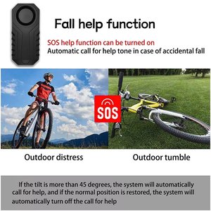 Wireless Bike Burglar Alarm 113dB Siren 3D Sensing <b>7</b> Level Sensitivity SOS Remote Control Waterproof for Bicycle Motorcycle - Product Image 3