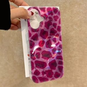 Custodia per cellulare con stampa leopardata viola per <span class=keywords><strong>iPhone</strong></span> 16 15 Plus 17 Pro Max, cover posteriore antiurto con motivo a vortice, stile INS - Product Image 1
