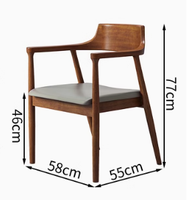 Table à manger rectangulaire en bois massif couleur noyer, style design moderne, pour restaurant scolaire, avec combinaison de chaises