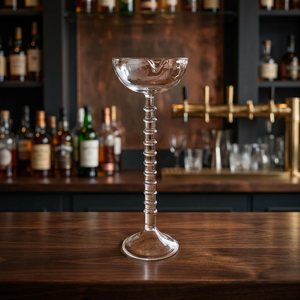 Custom Clear <b>Champagne</b> <b>Coupe</b> Glass Hand Blown Ribbed Stem Wine Flute for Party Wedding Bar - Product Image 2