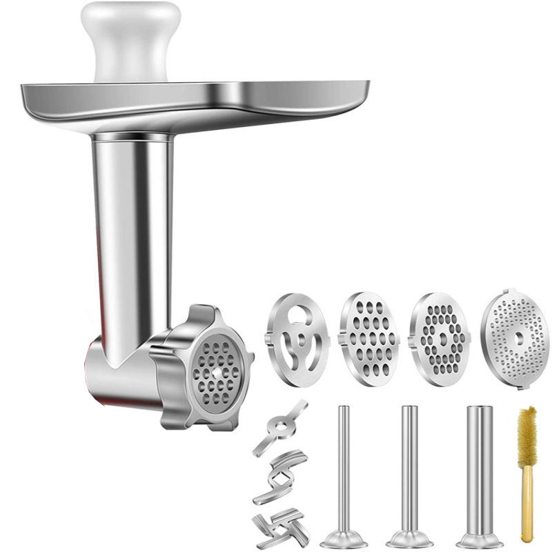 เครื่องบดเนื้อสีเงิน