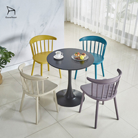 Table ronde blanche moderne en plastique EaseNeat avec base à la mode pour cuisine jardin balcon cour extérieure café décontracté