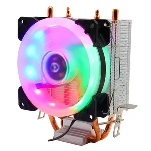 Refroidisseur CPU 9CM 2 tuyaux cuivre dissipateur thermique quatre couleurs ordinateur de bureau ventilateur de refroidissement pour LGA1155 775 1700 12 génération