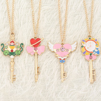 Accesorios de joyería de moda lindo colgante de varita mágica SAKURA Card Captor Sailor Moon Collar para niñas