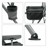 Chaise de camping pliable facile à monter, dossier haut, moderne, légère, portable, avec cadre en acier robuste et porte-gobelet, mobilier d'extérieur