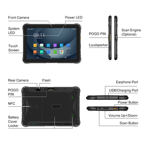 Tablette robuste portable Urovo <span class=keywords><strong>P8100p</strong></span> 10 pouces, étanche IP67, écran tactile NFC, Android, lecteur de codes-barres industriel - Product Image 3