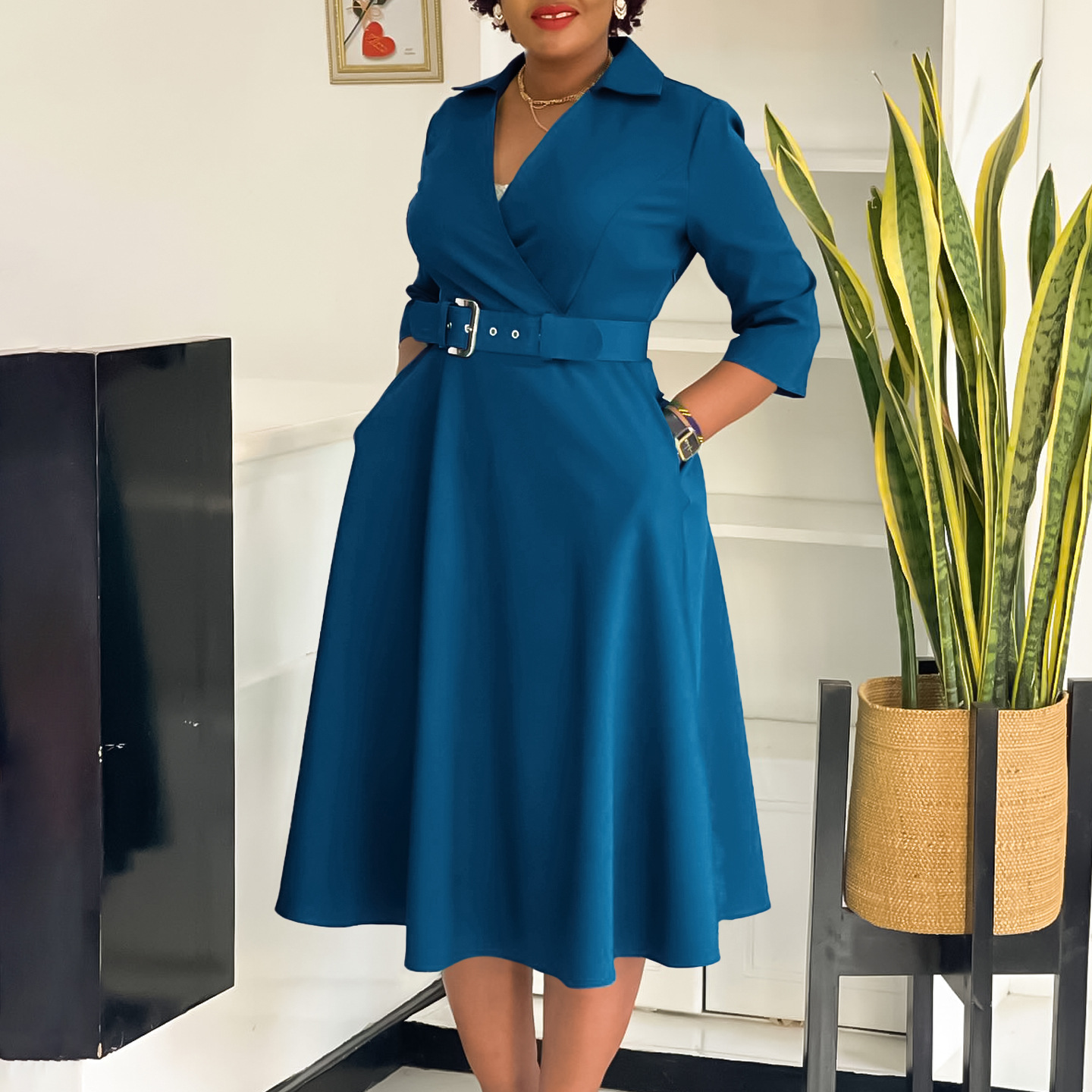 green emerald velvet dress SHEIN Autumn Floral Women Dresses Multicolor Elegant Long Sleeve High –  variants2