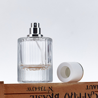 Bouteille de parfum en verre vide de cylindre unique de 30/50/100ml de marque privée personnalisée en gros