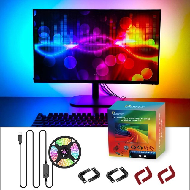 BPSK3 Smart Ambient TV Lighting PC Display Sync LED Strip Monitor Backlight DIY Atmosphere Light Ramadan Decor Lamp Game Holiday