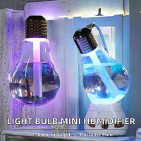 Humidificateur ultrasonique créatif en forme d'ampoule, diffuseur d'huiles essentielles multicolore avec veilleuse, idéal pour bureau et hôtel