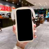 Coque souple en TPU pour S23 Plus avec cordon, motif chien de dessin animé 3D, protection antichoc pour téléphone
