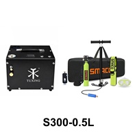 Prix de gros compétitif SMACO S300 0.5L Bouteille de gaz Compresseur 12V Équipements de plongée sous-marine Ensembles de réservoirs d'air en aluminium