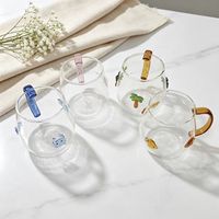 Taza de Vidrio de Borosilicato Hecha a Mano con Diseño Marino, Linda Taza con Asa y Animales en 3D para Bebidas y Regalos, Ideal para Instagram