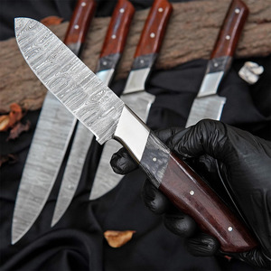 High Quality Custom Handmade Damascus Steel Chef <b>Knife</b> Set Whole Sale Exclusive Handcrafted <b>Knife</b> with Pakka Wood Leather Roll - Product Image 2