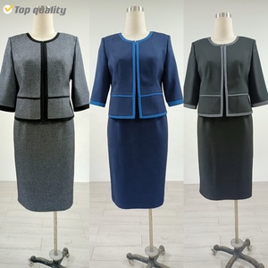 เดรสทรงดินสอสำหรับใส่ทำงาน ไซส์ M ถึง 5XL พลัสไซส์ ชุดเดรสลำลองพร้อมเสื้อคลุม - Product Image 1