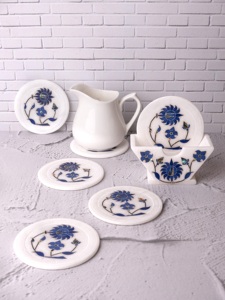 Offre Spéciale : Sous-verres en marbre faits à la main pour tasses à café, verres à vin et tables de salle à manger – Disponibles au prix export - Product Image 4