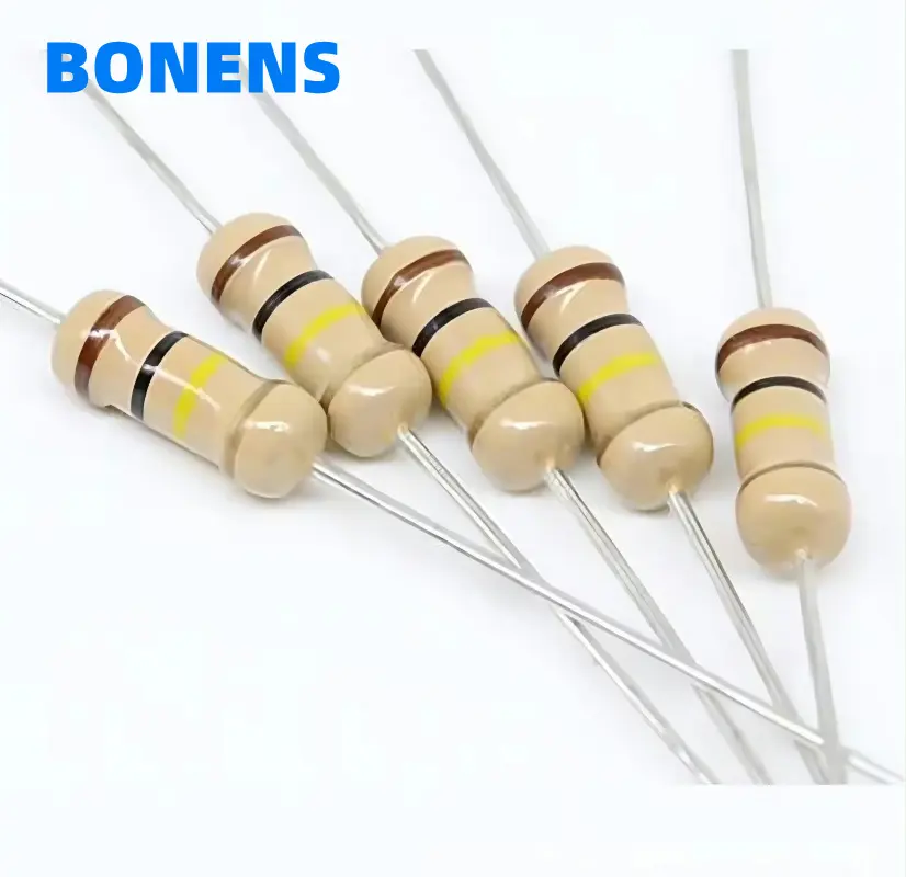 Resistor film karbon, 1/6W 1/4W 1/2W 1W 2W 3W 5W 5% cincin warna resistor 3K 3.3K 3.6K 3.9K 4.3K 4.7 resistor inline K