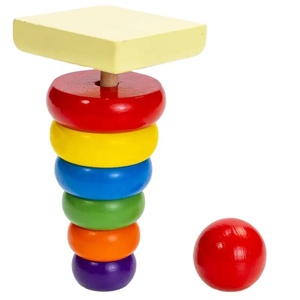 <strong>Rainbow</strong> Stacker Wooden Ring Educational <strong>Toy</strong> Wooden <strong>Rainbow</strong> Stacking Rings Baby <strong>Toy</strong>, Stacker <strong>Toys</strong> for Infants&amp;Toddlers - Product Image 2