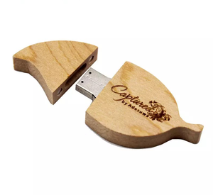 Thời trang lá gỗ USB Gậy năng lực thực sự 32GB 64GB Bộ nhớ Gậy USB 2.0 3.0 khắc laser logo gỗ USB Flash Drive - Product Image 4