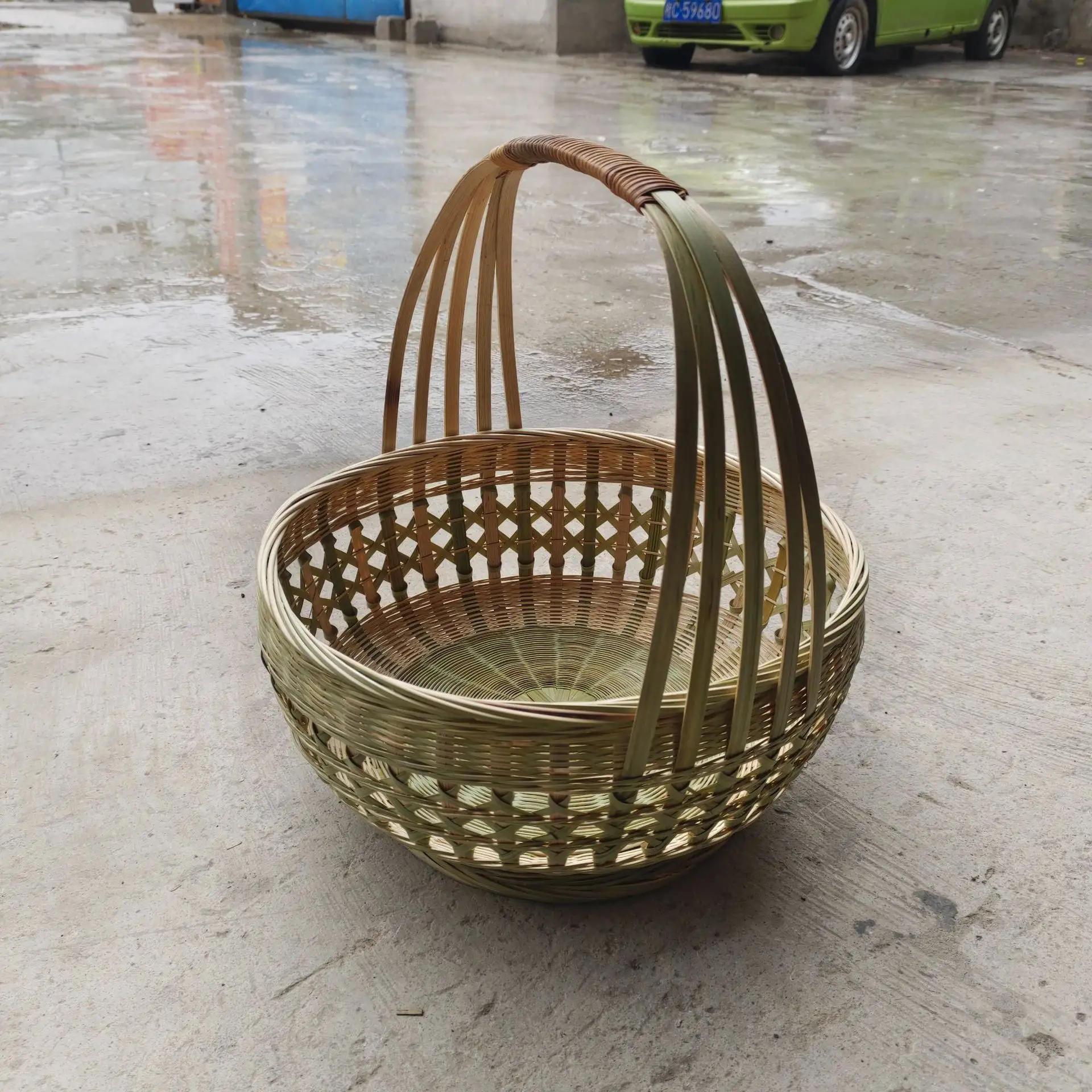 Paniers de rangement pour fruits en bambou tissé à la main Vente en gros Plateaux de rangement en bois pour fruits