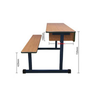 Banc d'écolier moderne, chaise de classe, mobilier scolaire, table et chaise doubles, ensemble durable en bois et plastique