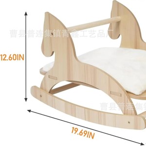 Lit à bascule en bois pour chat avec coussin, pour chats d'intérieur, mobilier multifonctionnel pour animaux de compagnie - Product Image 5