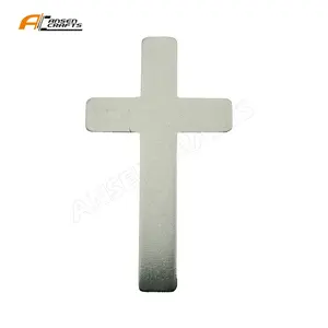 Fashion DIY Jewelry Wholesale Simple Style Almighty Plain Polished Cross Pendant Necklace Accessories Plated Silver Cross