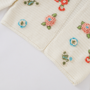 Nhà Máy Tùy Chỉnh Phụ Nữ Áo Len Dài Tay Áo Crew Cổ Áo Phụ Nữ Cardigan <span class=keywords><strong>Crochet</strong></span> Hoa Hollow-out Phụ Nữ Đan Cardigan - Product Image 4