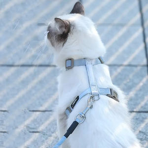 Harnais pour chat personnalisé léger en forme de H anti-évasion harnais gilet réglable de style sport pour animaux de compagnie avec ensemble de laisse pratique facile à porter - Product Image 1