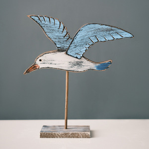 Figuras de Aves Marinas de Madera Hechas a Mano, 2 Piezas, Estilo Mediterráneo, Decoración para Sala de Estar, Adornos de Mesa - Product Image 3