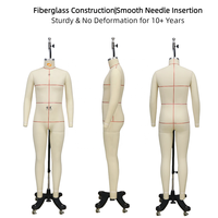 Maniquí de Cuerpo Completo Ajustable sin Cabeza de Fibra de Vidrio Marca Junmei, Talla CN 96 para Hombre, con Base de Metal con Ruedas, para Uso de Sastre