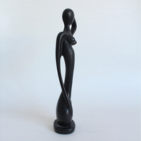 Estatuilla de Mujer en Pose de Yoga Abstracta Negra, Figura de Resina Hecha a Mano, Modelo Desnudo, Esculturas Artesanales, Decoración del Hogar, Estatua de Arte