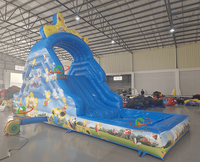 Glissière de château gonflable pour enfants de maison de rebond de fête en gros d'usine sautant toboggan de piscine gonflable