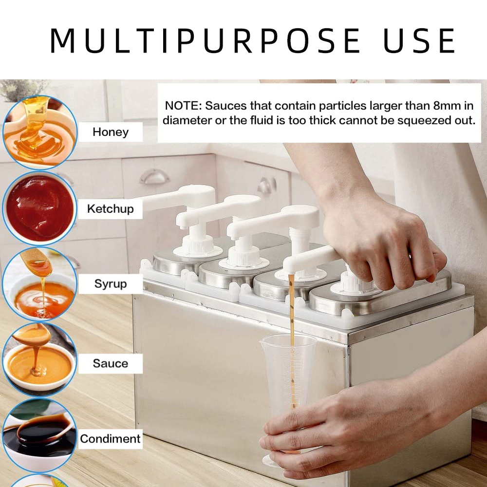 Distributeur De Sauce En Acier Inoxydable - Pistolet à Sauce Réglable 10g/20g/30g - Avec Pot Inclus - Pour Burger