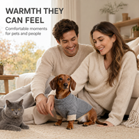 Pull pour chien personnalisé en tricot doux à carreaux, col roulé, 8 couleurs, chaud pour l'hiver, écologique, vêtements de Noël personnalisés pour animaux de compagnie