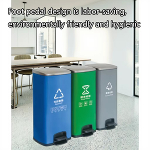 Poubelle à pédale en acier inoxydable <span class=keywords><strong>60L</strong></span>/90L/120L/150L avec design durable et écologique - Product Image 3