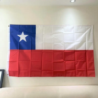Drapeau national chilien en polyester imperméable 90*150cm, fabriqué en usine, bannière de drapeau national durable, polyester de qualité supérieure, couleurs vibrantes